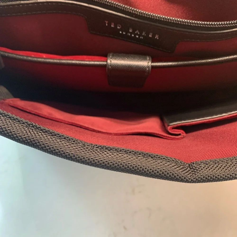 Ted Baker London Black Messenger Bag with Adjustable Strap